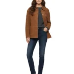 Womens Brown Suede Leather Jacket
