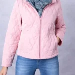 Womens Cicely Pink Quilted Jacket front