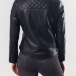 Womens Graystone Leather Racer Jacket Back
