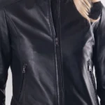 Womens Graystone Leather Racer Jacket front