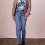 Womens Helton Hooded Leather Jacket front