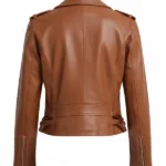Womens Just Friends Brown Leather Jacket Back