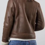Womens Lindeth Sheepskin Aviator Jacket back