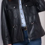 Womens Orton Leather Field Jacket front