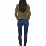 Womens Suede Khaki Leather Jacket Back