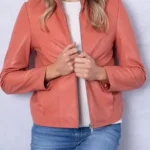 Womens Taracotta Fairhill Leather Jacket front