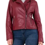 Womens Wetherlam Red Biker Leather Jacket