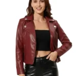 Zipper Faux Leather Motorcycle Jacket