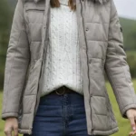 front Fairfield Hooded Padded Leather Coat