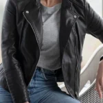 front Toni Leather Biker Jacket