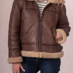 front Womens Cawford Brown Aviator Jacket