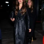 Eiza Gonzalez Leather Coat Black