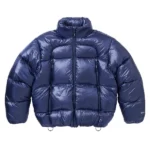 Glossy Navy Blue Featherweight Down Puffer Jacket