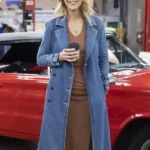 Jenna Elfman Shifting Gears Blue Denim Coat