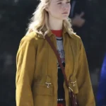 Margo’s Got Money Troubles 2026 Elle Fanning Brown Jacket