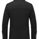 Mens Black Slim Fit Coat Back