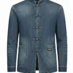 Mens Chinese New Year Blue Denim Jacket