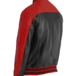 Men's Red & Black Leather Varsity Jacket