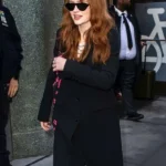 NYC 2026 Street Style Sadie Sink Wool Black Coat