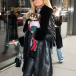 NYC Paris Hilton Black Leather Coat