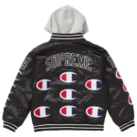 Supreme Dark Brown Satin Varsity Jacket