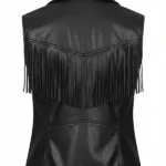 Womens Black Bomber Jacket Back