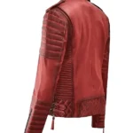 Women's Burnt Biker Red Leather Jacket