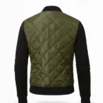 Womens Green Bomber Jacket Back