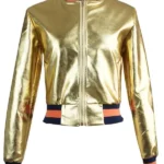 Womens Patent Leather Golden Jacket