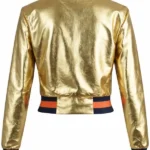 Womens Patent Leather Golden Jacket back