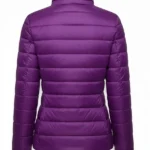 Womens Purple Puffer Jacket Back