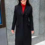 2026 NYC Lea Michele Black Wool Coat