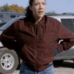 Chicago Fire Hanako Greensmith Maroon Satin Jacket