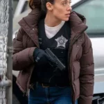 Chicago PD S13 Kim Burgess Brown Puffer Jacket