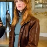 Drops of God Fleur Geffrier Brown Leather Jacket