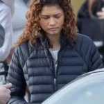 Euphoria Zendaya Black Puffer Jacket
