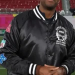 Good Morning America Michael Strahan Black Varsity Jacket
