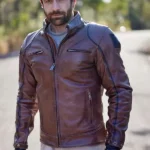 Home and Away Adam Rowland Leather Brown Jacket