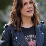 Home and Away Stephanie Panozzo Black Leather Jacket