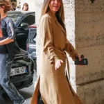 Kaley Cuoco Vanished Trench Brown Coat