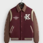 Kith Wool & Microsuede Maroon Varsity Jacket