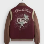 Kith Wool & Microsuede Maroon Varsity Jacket Back