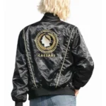 Lucky Anya Taylor-Joy Black Bomber Jacket Back