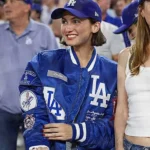 Maude Apatow World Series LA Dodgers Blue Varsity Jacket