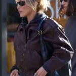 NYC Bella Hadid Leather Brown Jacket