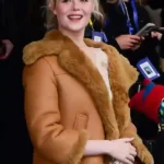 NYC Elle Fanning Shearling Brown Jacket