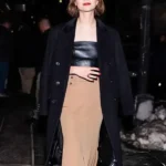 NYC Emilia Jones Black Wool Coat