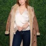 NYFW Bailee Madison Shearling Leather Coat