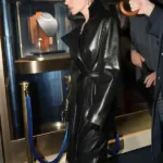 PFW 2026 Lily Allen Black Leather Coat
