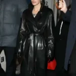 PFW Lily Allen Black Leather Coat